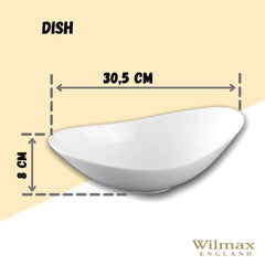 Wilmax England Porzellan-Schale, 30,5 x 16,5 x 8 cm, Weiß, WL-992762/A