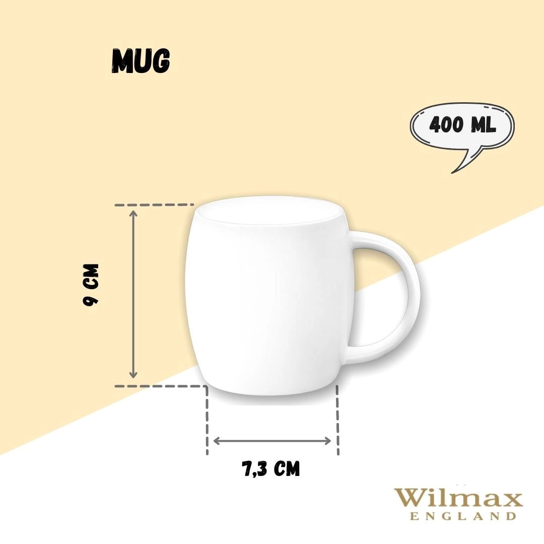 Wilmax Becher 400 ml Weiß Porzellan Olivia WL-993086/A