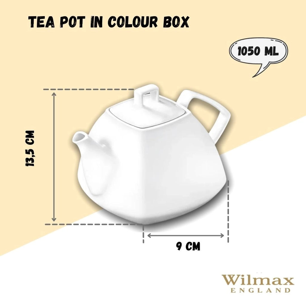 Wilmax Teekanne 1050 ml mit Filter Weiß Porzellan WL-994041/1C
