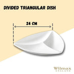 Wilmax Servierplatte 24 cm mit 3 Fächern Weiß aus Porzellan