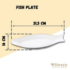 Wilmax Fischplatte 31.5 cm aus Porzellan Weiß WL-992008/A