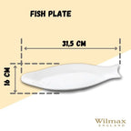 Wilmax Fischplatte 31,5 cm Weiß aus Porzellan