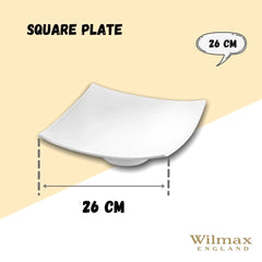 Wilmax England Quadratischer Teller, 26 cm, Porzellan, WL-991376/A