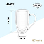 Wilmax Doppelwandiger Becher 400 ml Transparent WL-888741/A