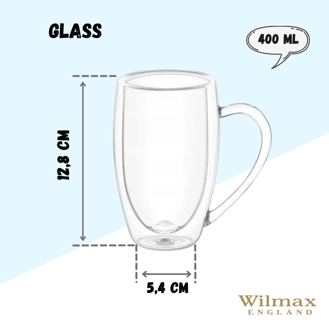 Wilmax Doppelwandiger Becher 400 ml Transparent WL-888741/A