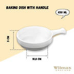 Wilmax Auflaufform mit Griff 450 ml Porzellan Weiß WL-997013/A