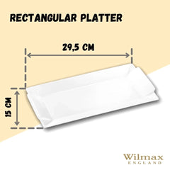 Wilmax Porzellanplatte, rechteckig, 29,5 x 15 cm, WL-992646/A