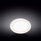 Wilmax Servierplatte oval 20x14 cm Weiß Porzellan mit Goldlinien WL-880102114/A