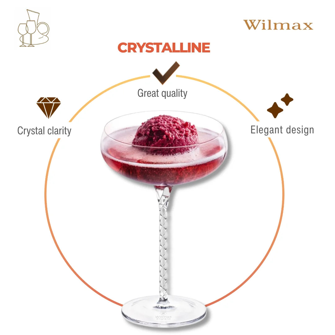 Wilmax Champagnerschale 300 ml 2er-Set Transparent aus Wilmax Crystalline-Serie