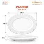 Wilmax Ovale Servierplatte 20 × 14 cm Weiß aus Porzellan