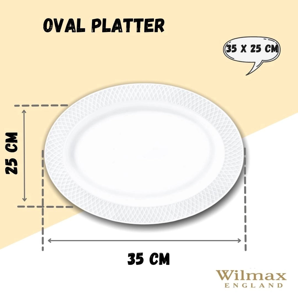 Wilmax Servierplatte oval 35x25 cm Weiß Porzellan WL-880103/A