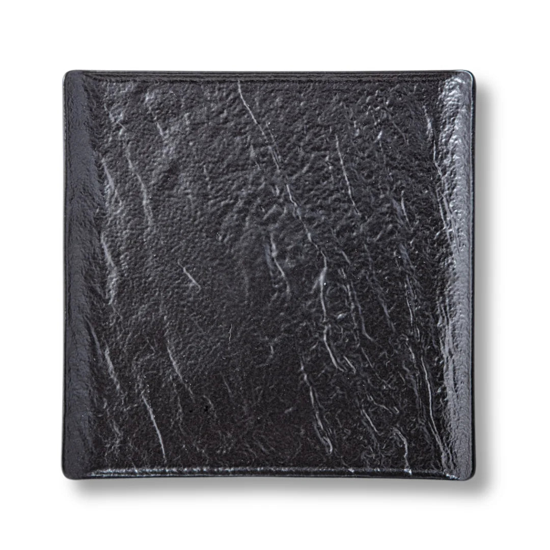 Wilmax Quadratische Servierplatte 27 × 27 cm Schwarz aus Porzellan