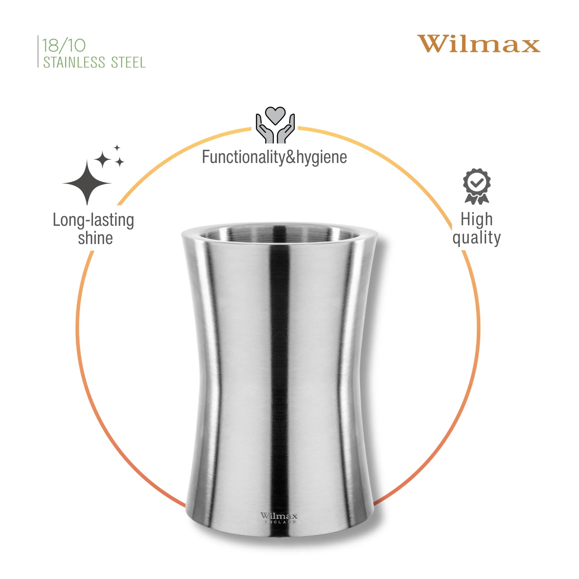 Wilmax Weinkühler 1300 ml Silber aus Edelstahl