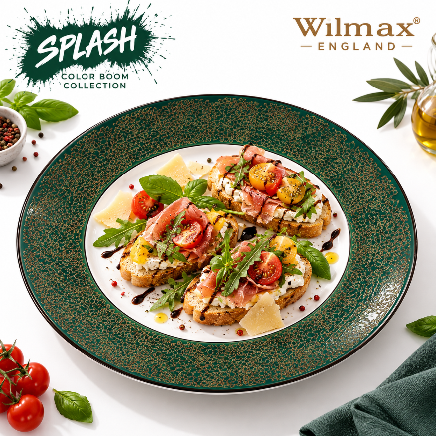 Wilmax Servierplatte 30 cm Grün aus Porzellan