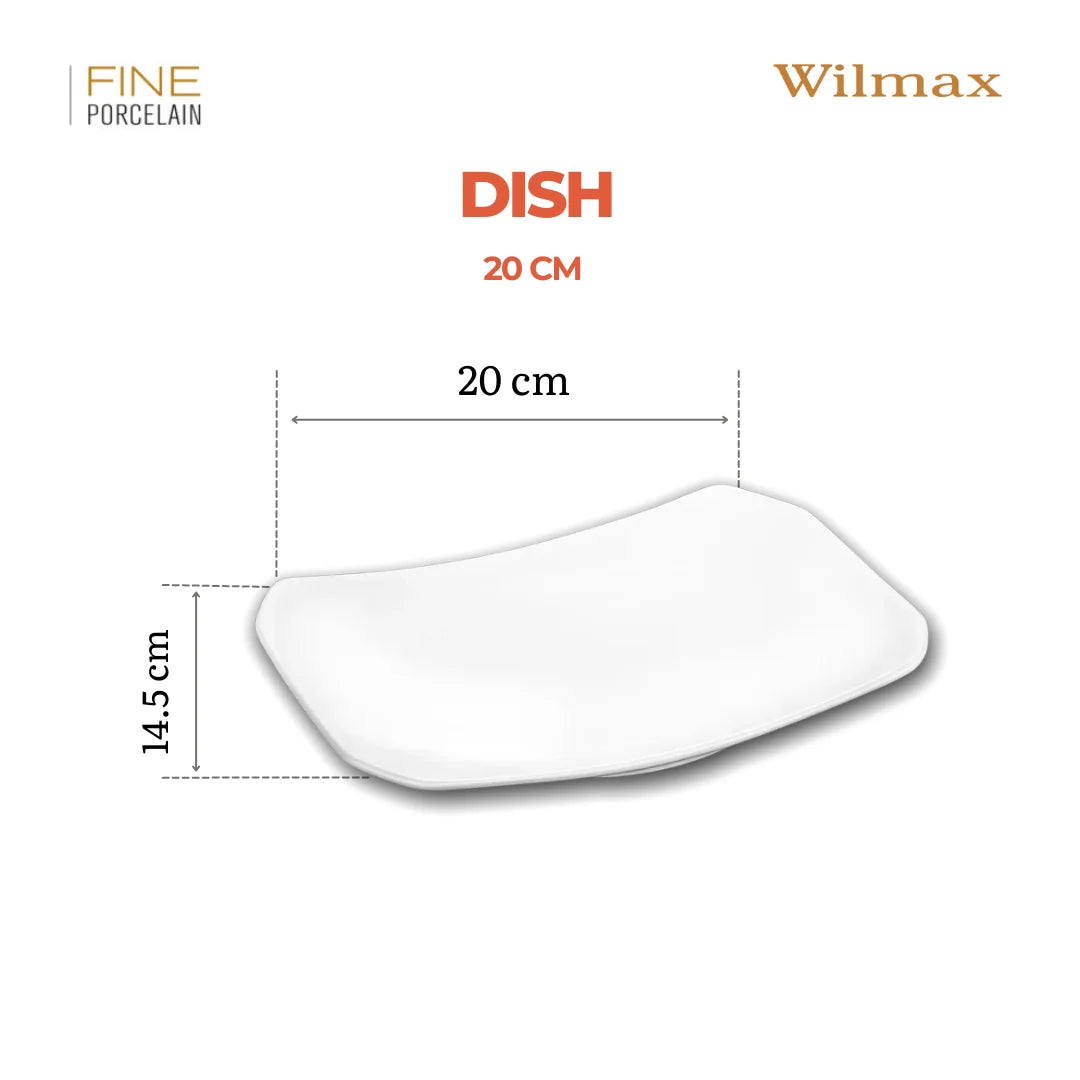 Wilmax ServierPlatte 25,5 × 15 cm Weiß aus Porzellan