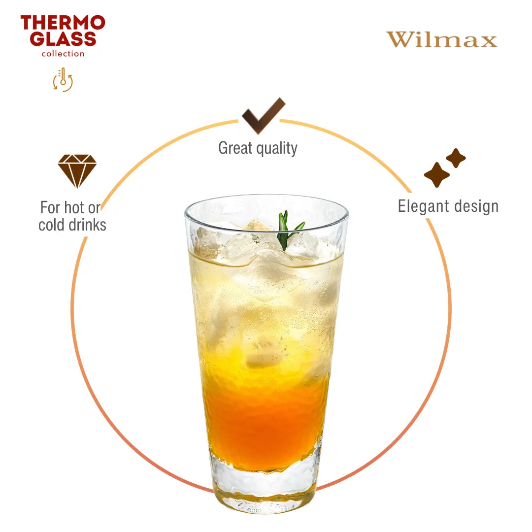Wilmax Gehämmertes Glas  320 ml Transparent aus Borosilikatglas