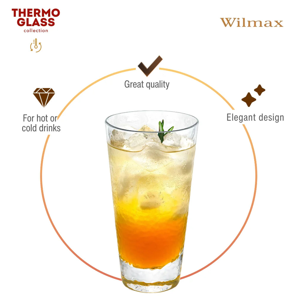 Wilmax Gehämmertes Glas  320 ml Transparent aus Borosilikatglas