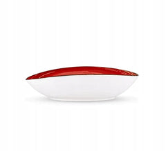 Wilmax WL-669241/A Porzellan Ovale Schale, Rot, 30cm Länge, 19.5cm Breite, 7cm Höhe