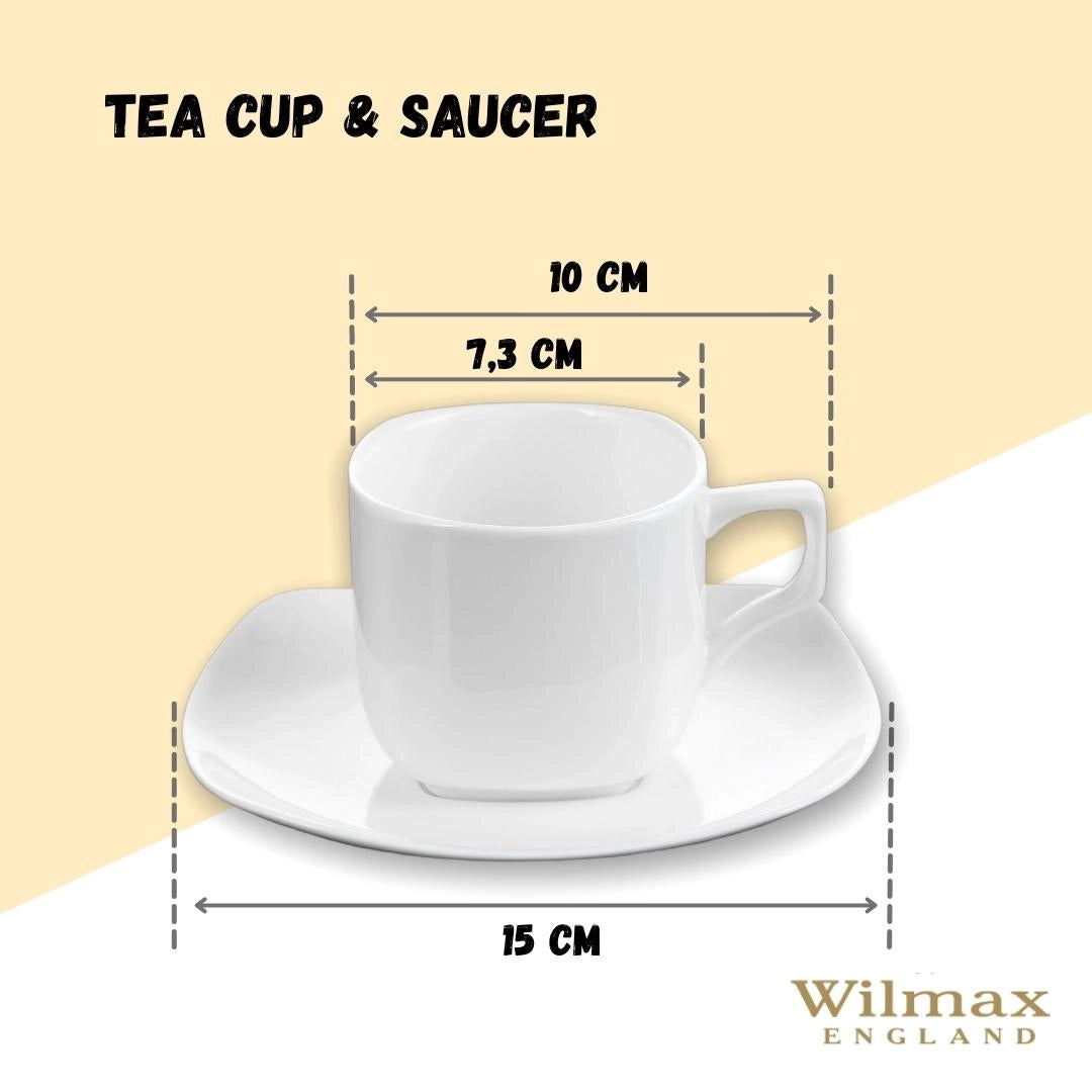 Wilmax Tee Tassen & Untertassen Set 6-teilig 200 ml Porzellan WL-993003/6C