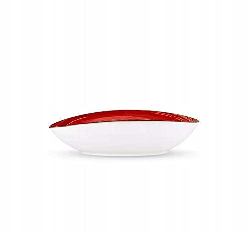 Wilmax WL-669240/A Porzellan Ovale Schale, Rot, 25cm Länge, 16.5cm Breite, 6cm Höhe