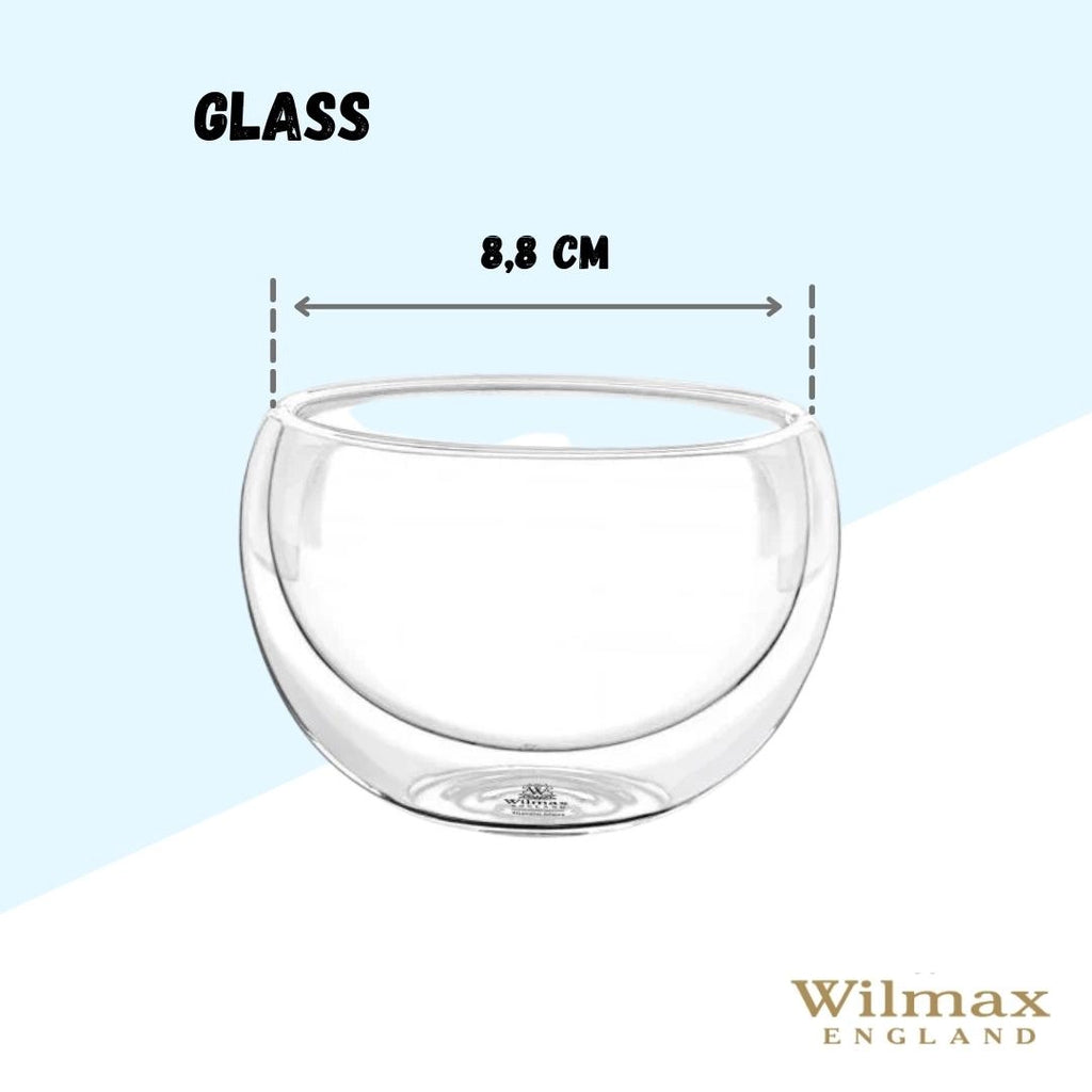 Wilmax Doppelwandige Glasschale 250 ml Transparent WL-888755/A