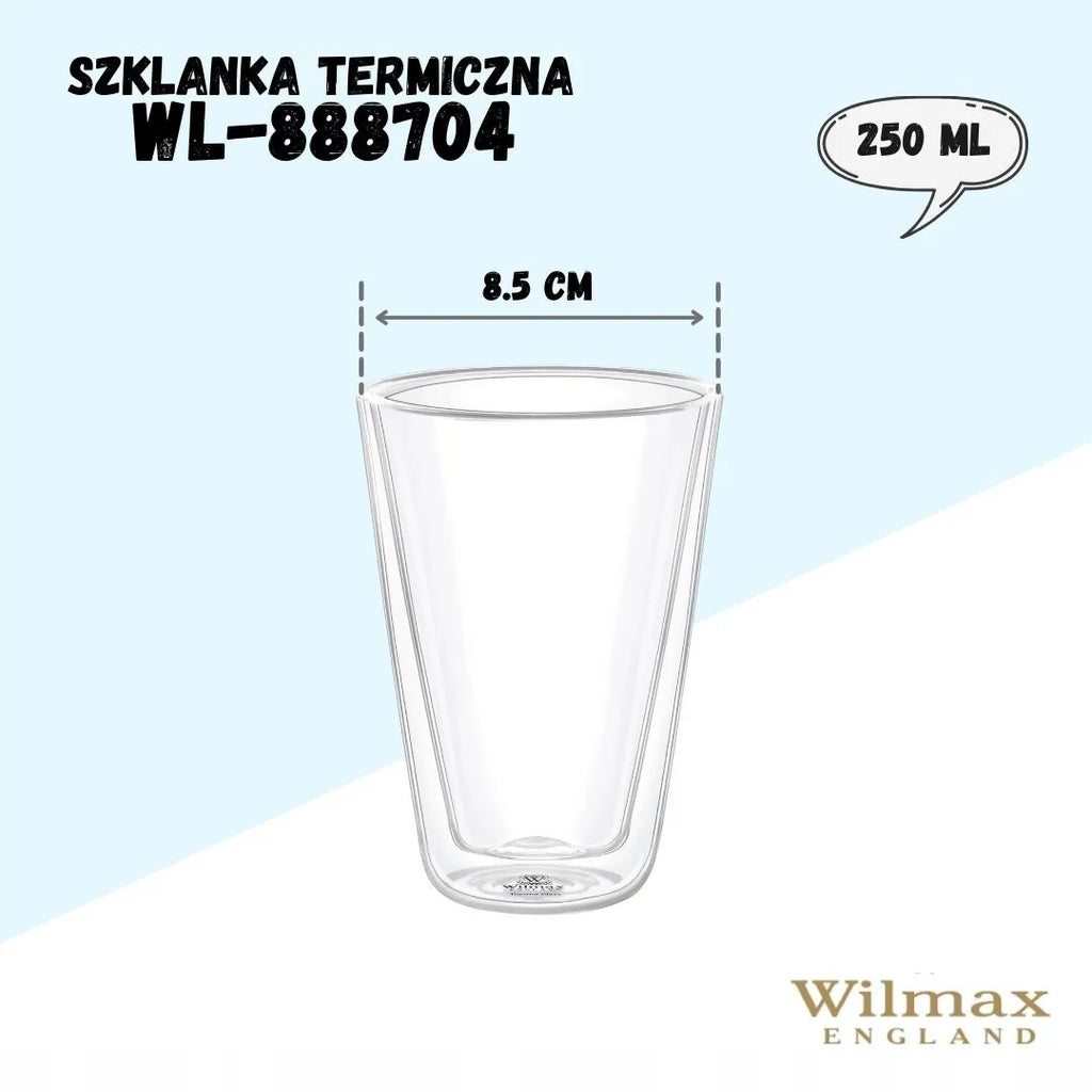Wilmax Doppelwandiges Glas 250 ml Transparent
