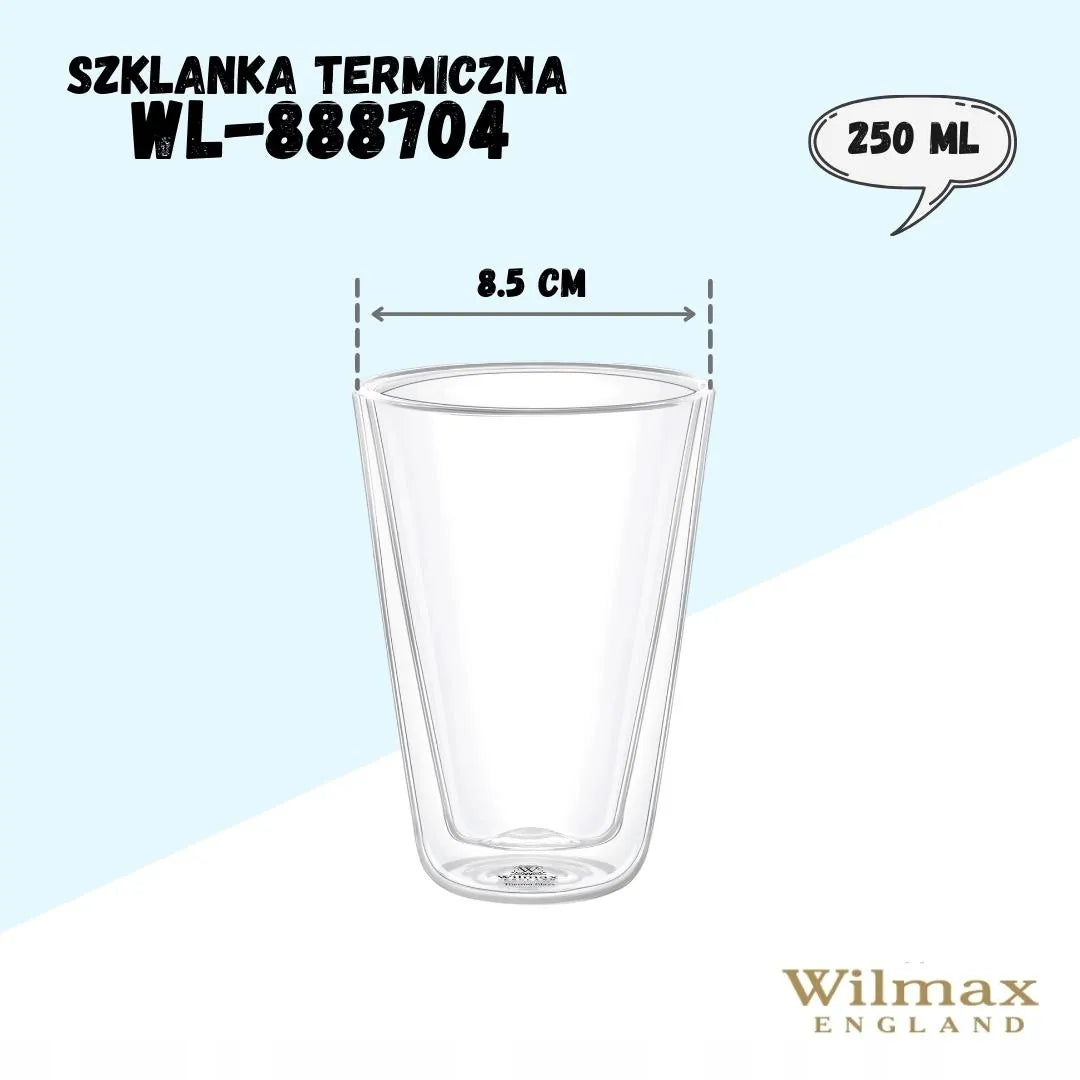 Wilmax Doppelwandiges Glas 250 ml Transparent