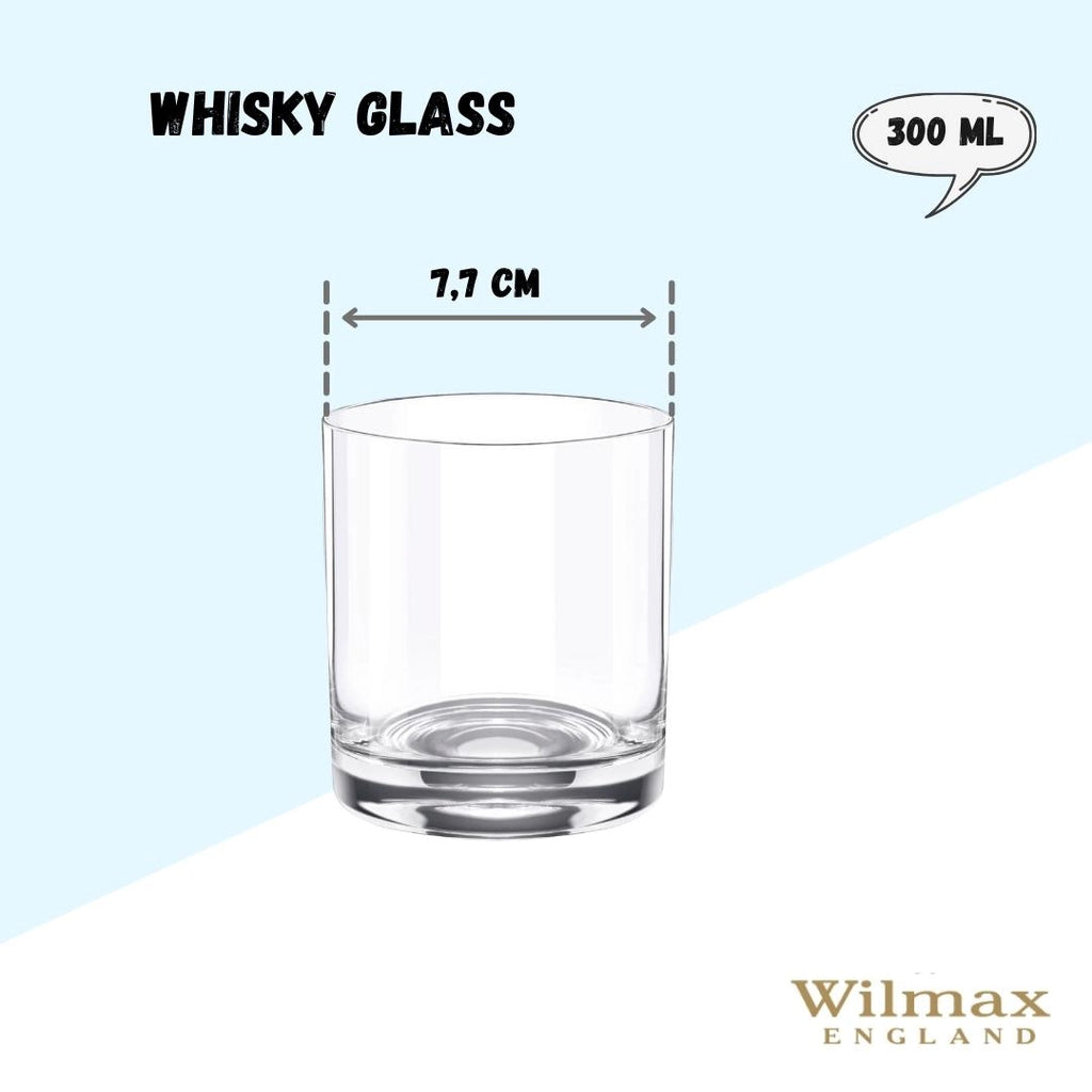 Wilmax Whiskyglas 300 ml Kristallglas Transparent 6er Set WL-888023/6A