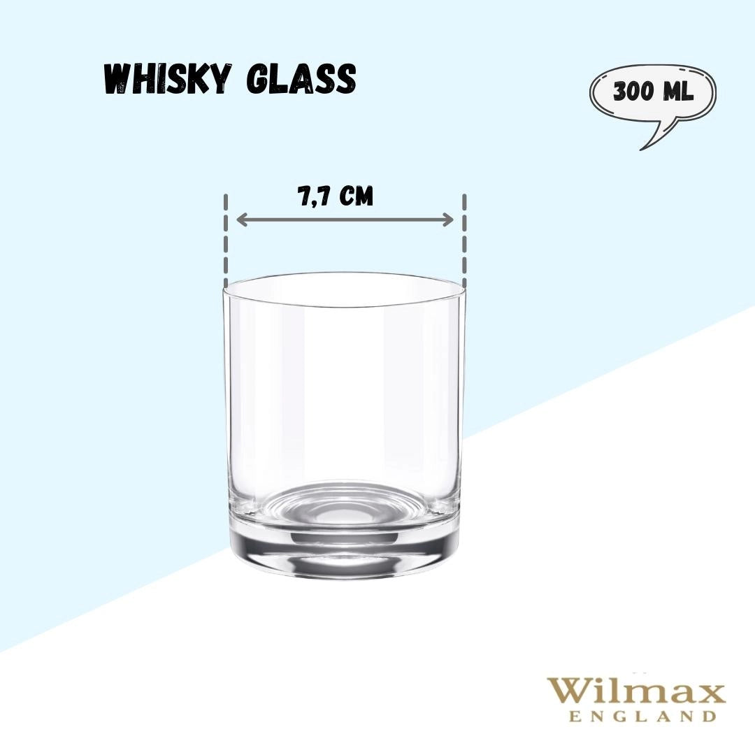 Wilmax Whiskyglas 300 ml Kristallglas Transparent 6er Set WL-888023/6A