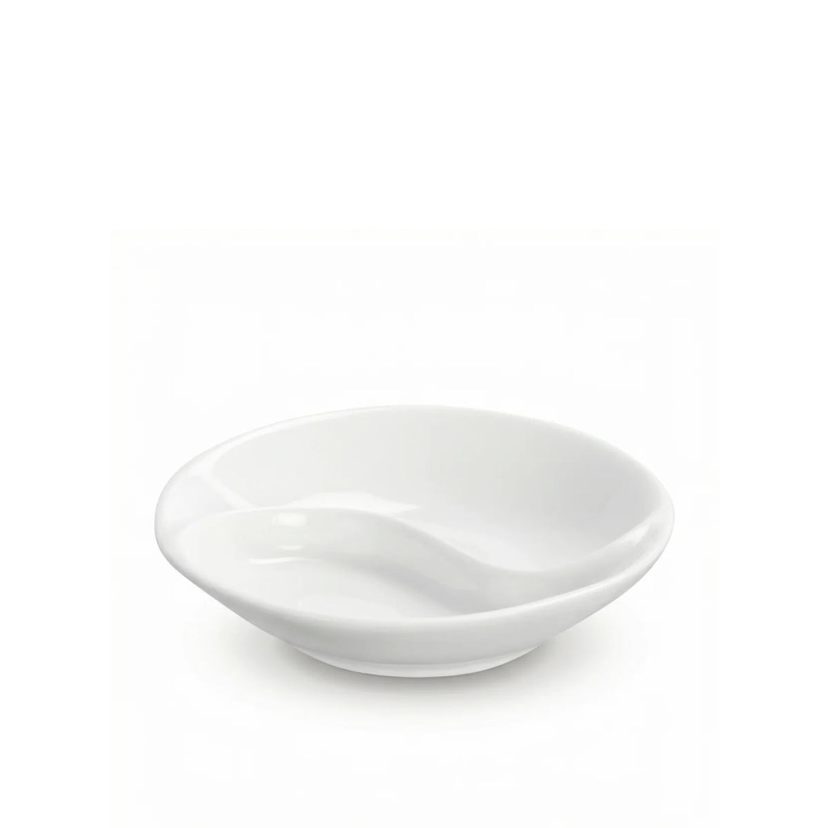 Wilmax Sojaschale mit Unterteilung 9 cm Weiß aus Porzellan