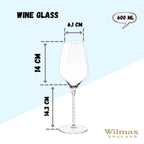 Wilmax Weinglas 600 ml Kristallglas Transparent 2er Set WL-888101/2C