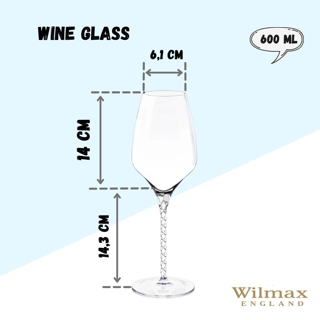 Wilmax Weinglas 600 ml Kristallglas Transparent 2er Set WL-888101/2C