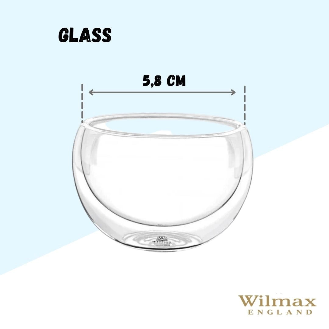 Wilmax Doppelwandige Glasschale 80 ml Transparent WL-888751/A