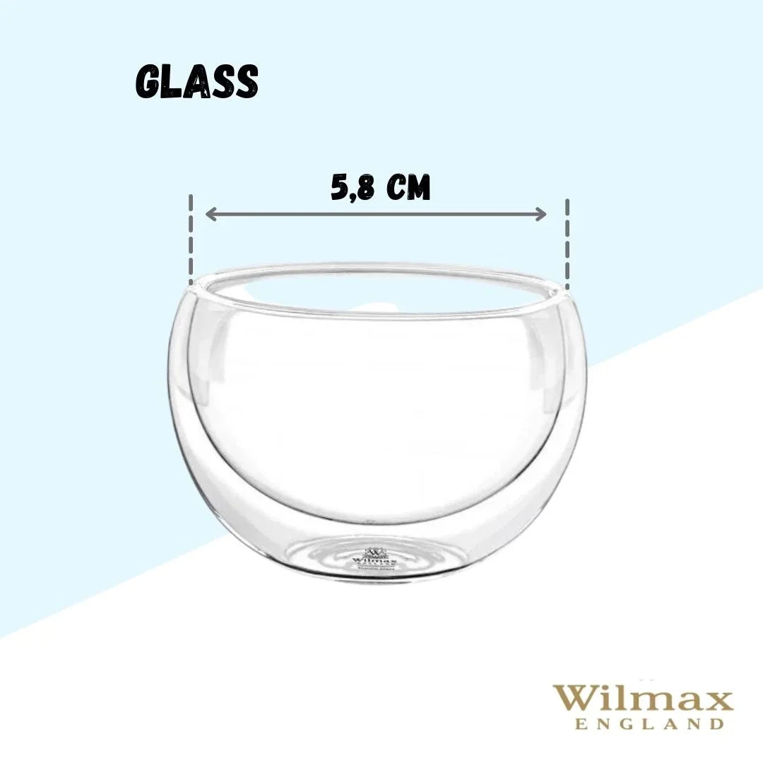 Wilmax Doppelwandige Glasschale 80 ml Transparent
