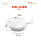 Wilmax Auflaufform mit Griff 450 ml Weiß aus Porzellan