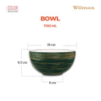 Wilmax Schale 1700 ml Grün aus Porzellan