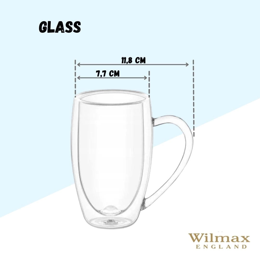 Wilmax Doppelwandiger Glasbecher 300 ml Transparent WL-888740/A