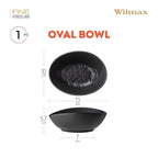 Wilmax Ovale Schale 13 × 10 × 6 cm Schwarz aus Porzellan