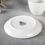 Wilmax Kaffeetasse mit Untertasse 110 ml Weiß aus Porzellan