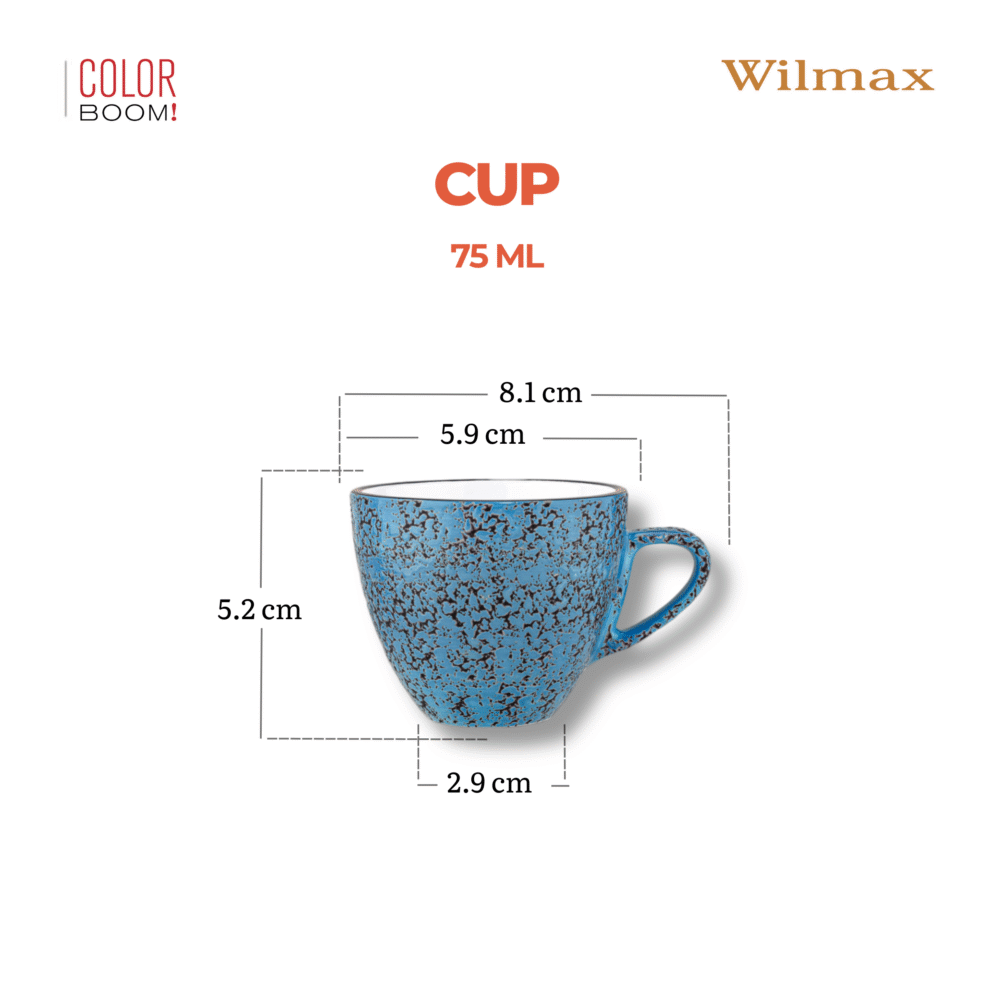 Wilmax Espressotasse 75 ml Blau aus Porzellan