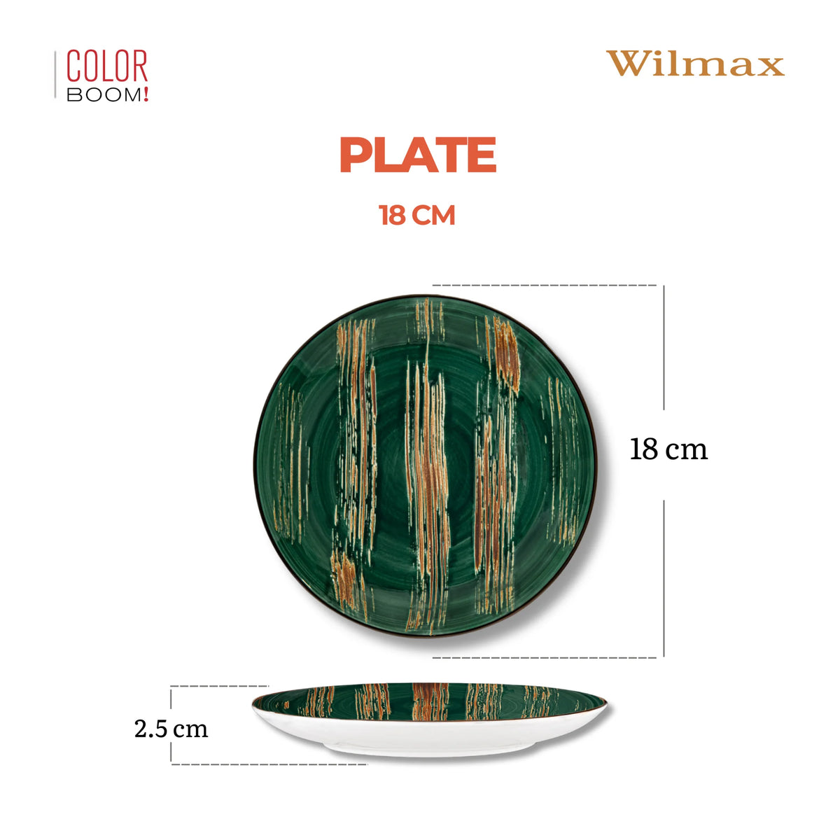 Wilmax Teller 18 cm 6er-Set Grün aus Porzellan