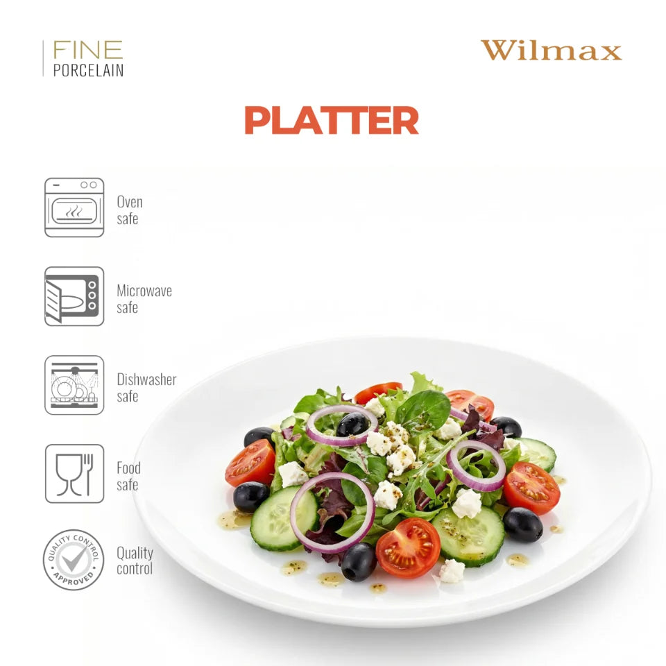 Wilmax Servierplatte 30,5 cm Weiß aus Porzellan