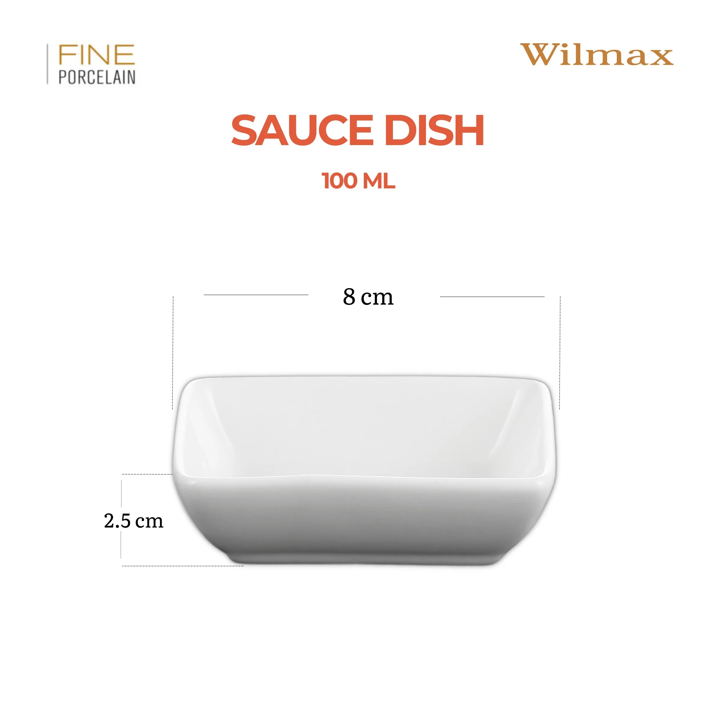 Wilmax Saucenschale 8 × 6 cm Weiß aus Porzellan