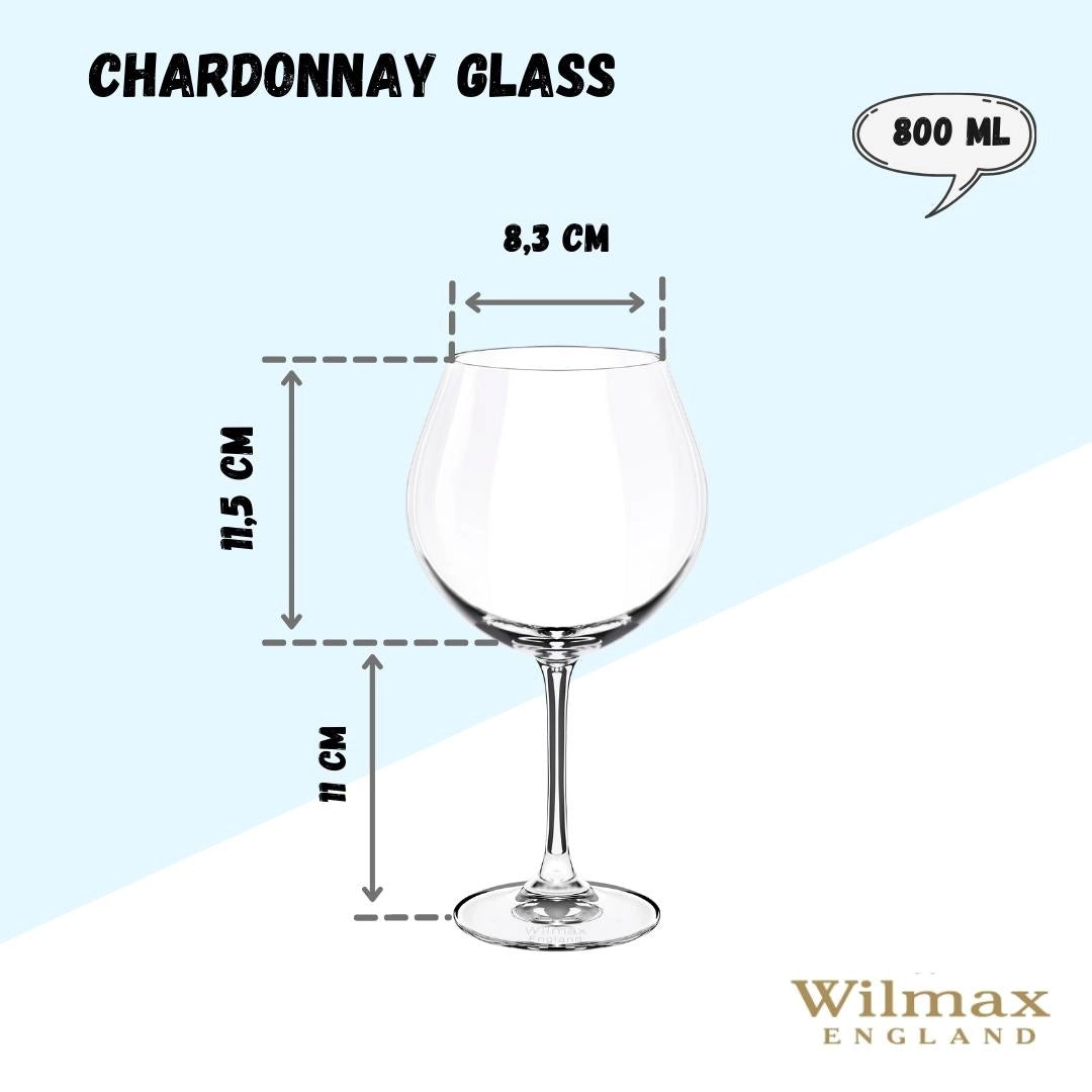 Wilmax Weinglas 800 ml Kristallglas Transparent 6er Set WL-888032/6A