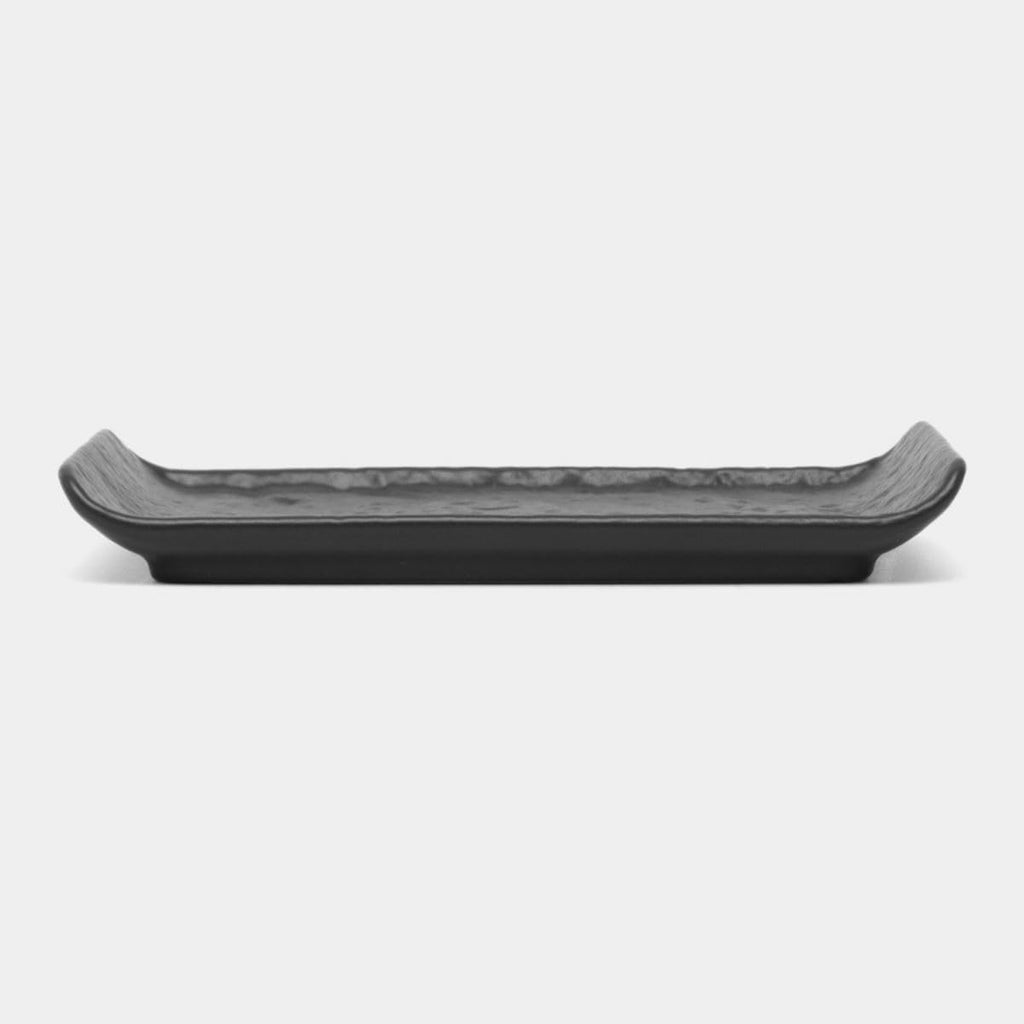 Wilmax Servierplatte 15 × 8 cm 6er-Set Schwarz aus Porzellan