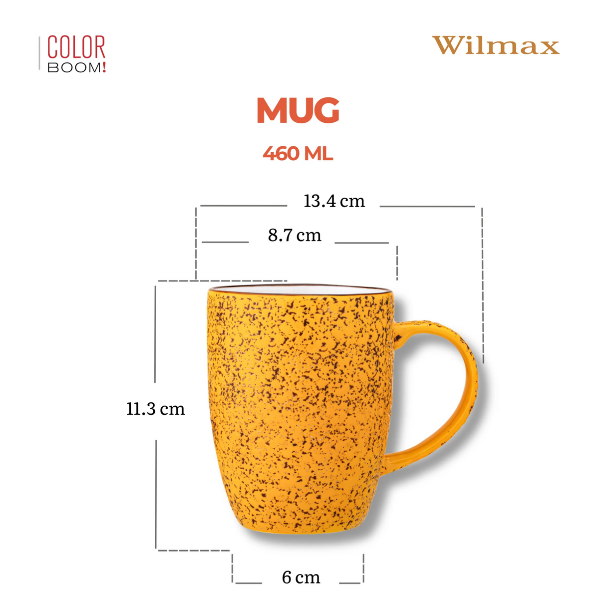 Wilmax Becher 460 ml Gelb aus Porzellan