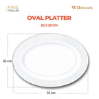 Wilmax Ovale Servierplatte 35 × 25 cm Weiß aus Porzellan