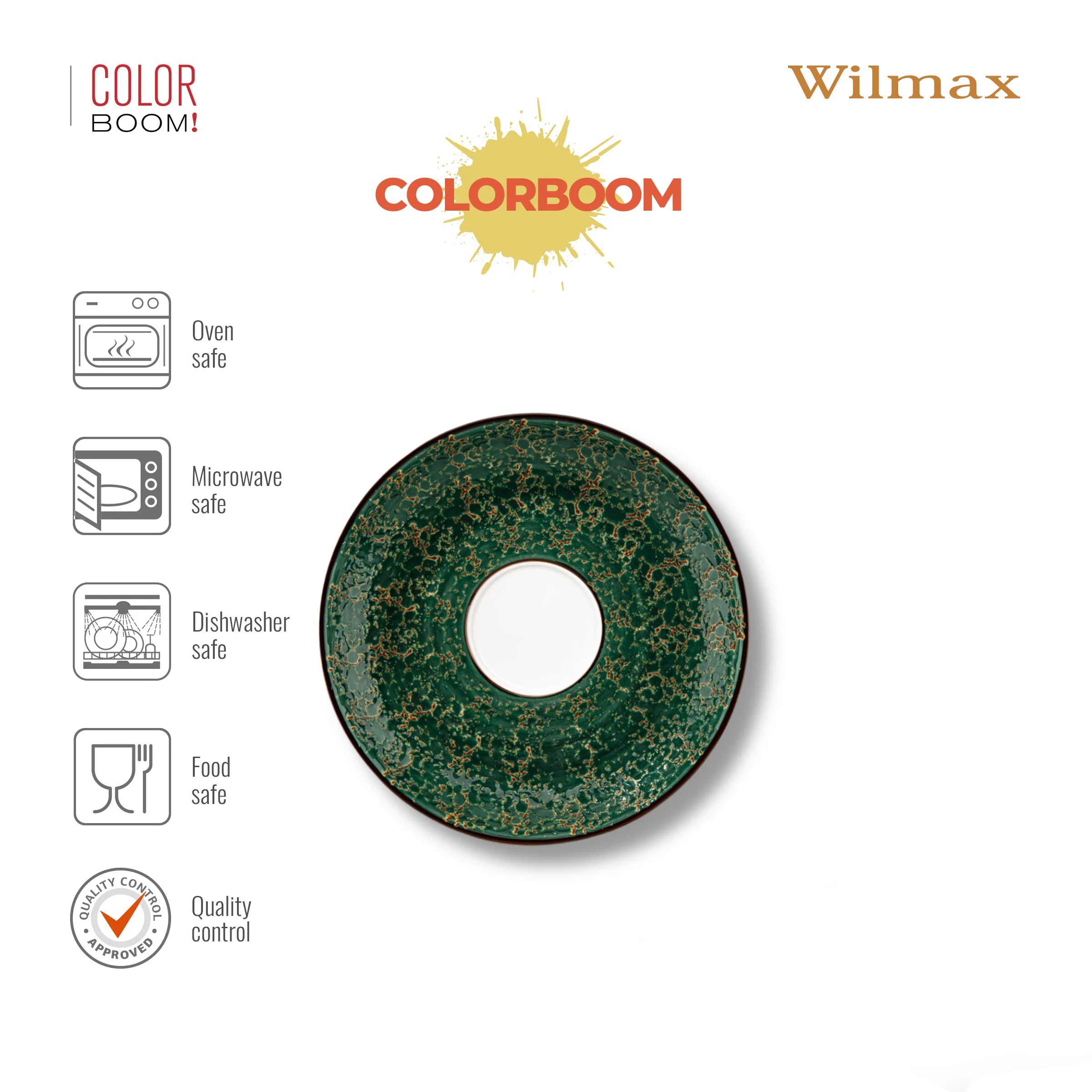 Wilmax Untertasse 11 cm Grün aus Porzellan
