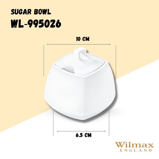 Wilmax Porzellan Zuckerdose mit Deckel, 340 ml, WL-995026/A