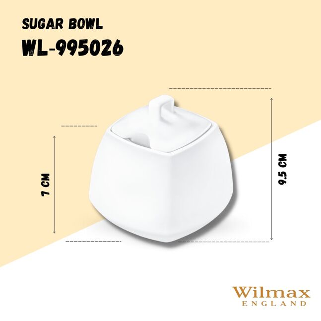 Wilmax Zuckerdose mit Deckel Weiß Porzellan Ilona WL-995026/A